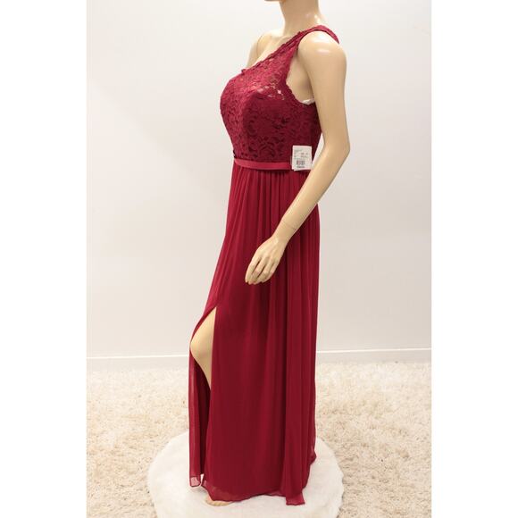 New One Shoulder Formal Bridesmaid Dress Women's 10 Apple Red Goddess Party Prom - Picture 2 of 10